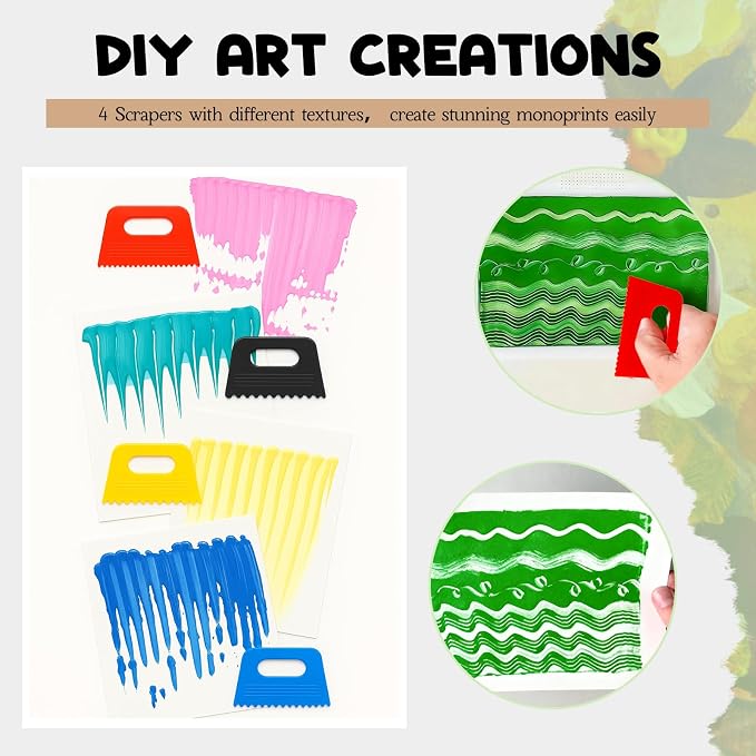 Faccito Gel Printing Plate Kit 8x10 & 5x7 Complete Beginner Gelli Plate Starter - Image 3