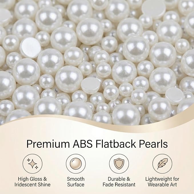 18000 Pcs White Flatback Pearls Beads - Image 6