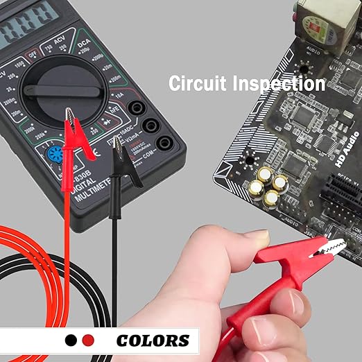 Alligator Clip Boost Jumper Cable, Double Ended Alligator Clip Electrical Test Leads, Copper Test Cable with Alligator Clip Jumper 3.28ft, for Multimeter, Electrical Test (Y-Y 16AWG 2S)