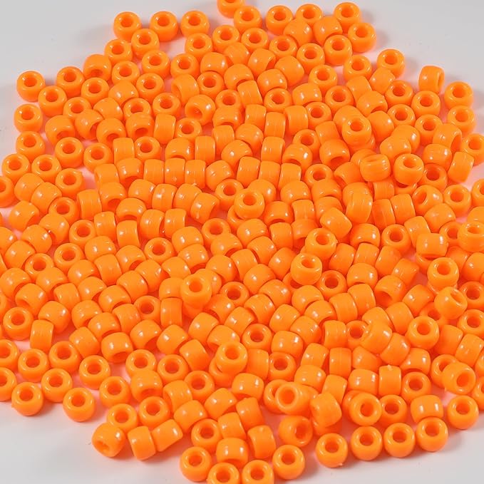 Gxueshan 1000 Pcs Acrylic Single Color Pony Beads 6x9mm Pony Beads Bulk by Gxueshan