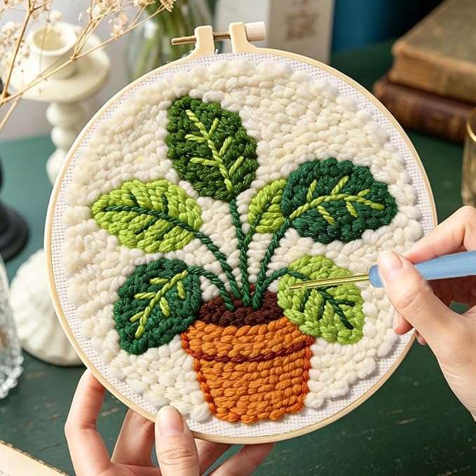 JOZYSH Green Plants of Various Shapes Punch Needle Kits - Image 5