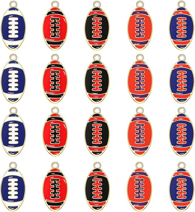 20PCS Sports Charms Enamel Basketball Baseball Pendant Charms by ANGLESJELL