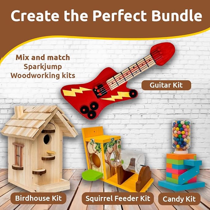 SparkJump Modern Birdhouse Woodworking Kit, Complete DIY Birdhouse - Image 5