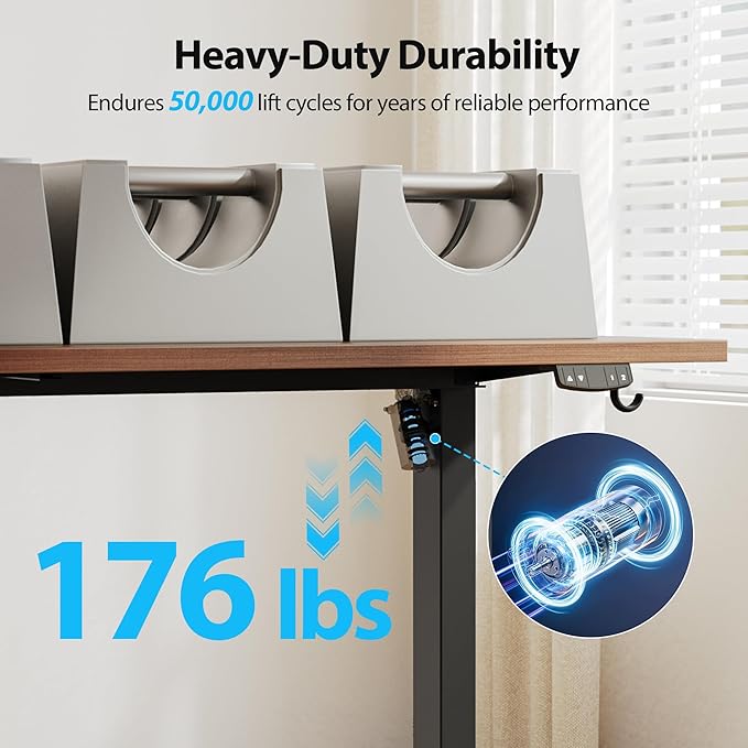 Agilestic Electric Standing Desk, 63 x 28 Inches Height Adjustable Desk - Image 5
