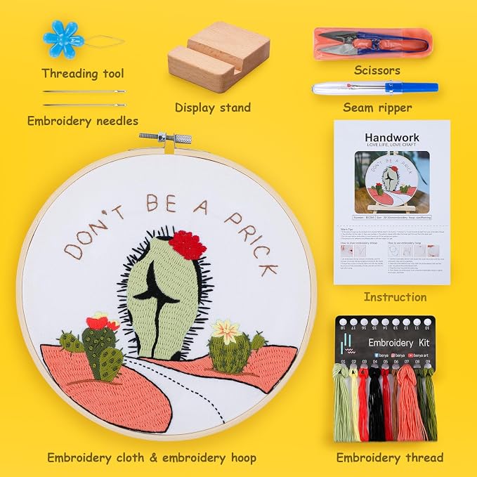 BERYA Funny Cactus Embroidery Kit - Image 2