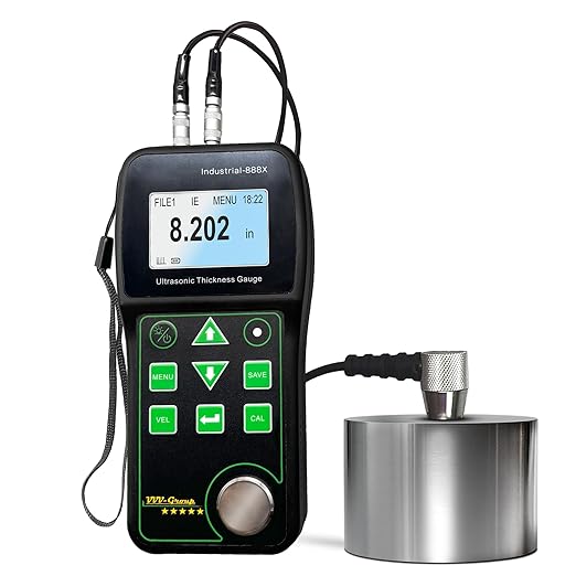 Ultrasonic Thickness Gauge Industrial-888X Echo-Echo Mode Measure Through Coating up to 19.685mils (500 microns) / Cast Iron Thickness Measurement/PC Connection (All Material)
