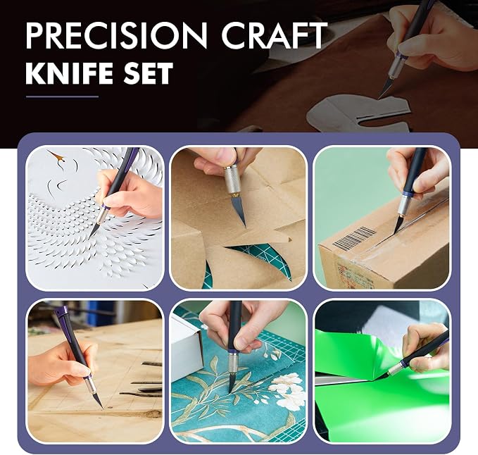 FOSHIO Precision Exacto Knife Set, 2 Pack Craft Knife - Image 7