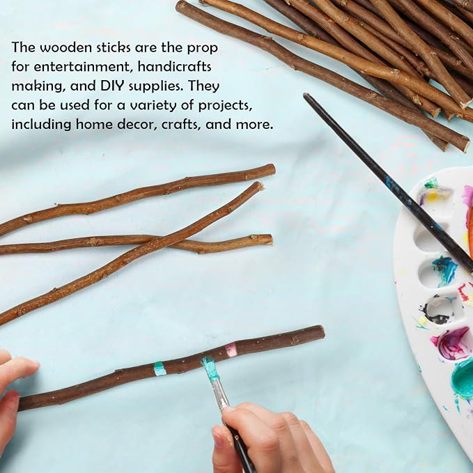 50Pcs Natural Twigs, Driftwood Branches, Unfinished Timber Rods - Image 7