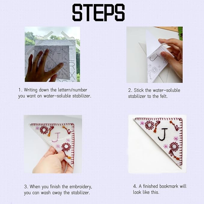 Bookmark Making Kit, Personalized Embroidered Corner Mark - Image 5
