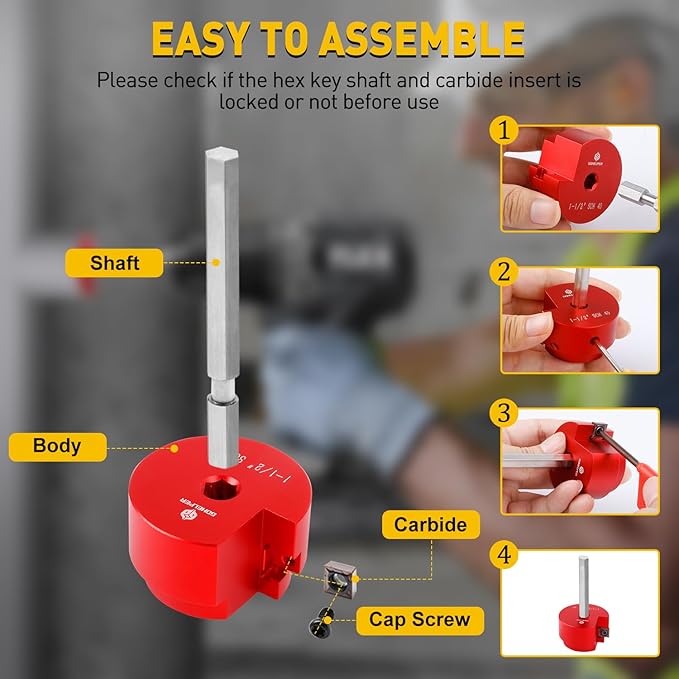 5Pcs PVC Pipe Reamer Kit With 3/4inch, 1inch,1-1/2inch, 2inch, 3inch Head Aluminum, PVC Fitting Saver Socket Saver For SCH40 PVC pipe, Fit for Standard 1/2" Drill