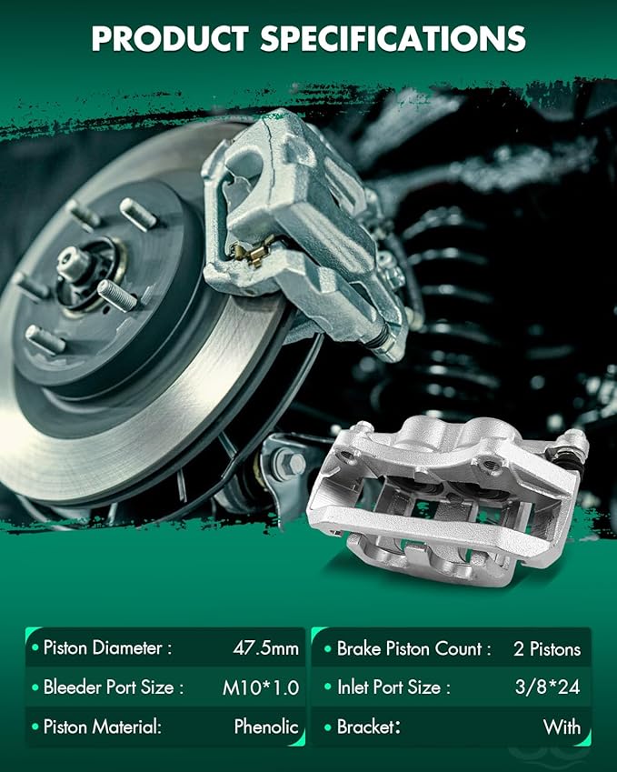 SCITOO 18B5215 Front Right Disc Brake Caliper w/Bracket Fit For Ford For Explorer 2011-2019,For Ford For Flex 2009-2019,For Lincoln For MKS 2009-2012,For Lincoln For MKT 2010-2019, Double Pistons