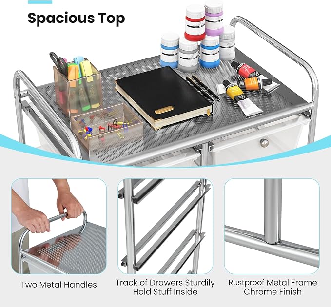 BECOMFORT 10-Drawer Rolling Cart - Image 6