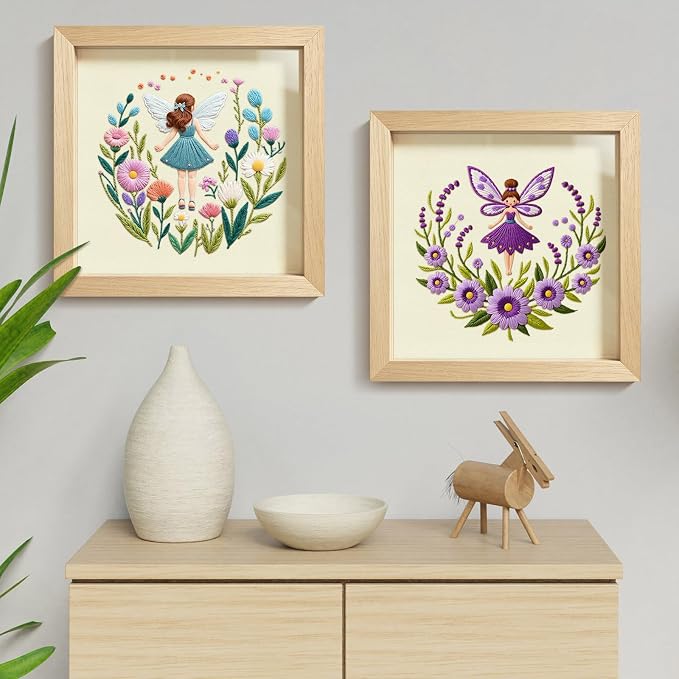 ERKOON Embroidery Kit for Beginners, 2 Set Flower Cross Stitch Set Include - Image 7