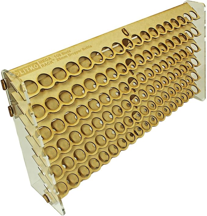 LITKO Paint Rack | Holds 108 18mL Dropper Bottles | Wall Mount | Workbench | by LITKO
