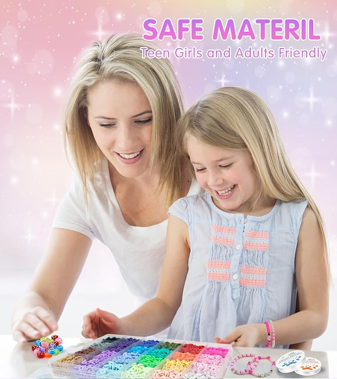 Gionlion Clay Beads Friendship Bracelet Making Kit, 72 Colors Preppy Clay A-Z - Image 6