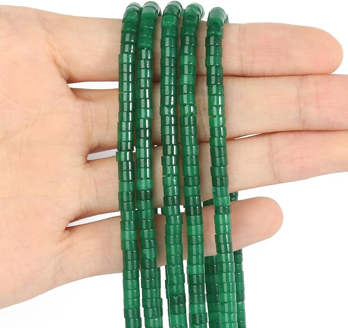 150Pcs 4×2mm Natural Green Agate Spacer Stone Beads - Image 3