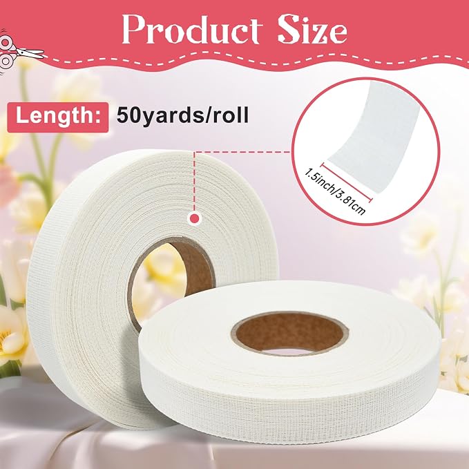 50 Yards Fishbone Rolled Hem Tape Ban Roll Tape - Image 7