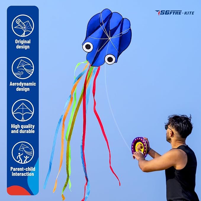 SGftre 3 Piece Set Butterfly Delta Octopus Kites - Image 6