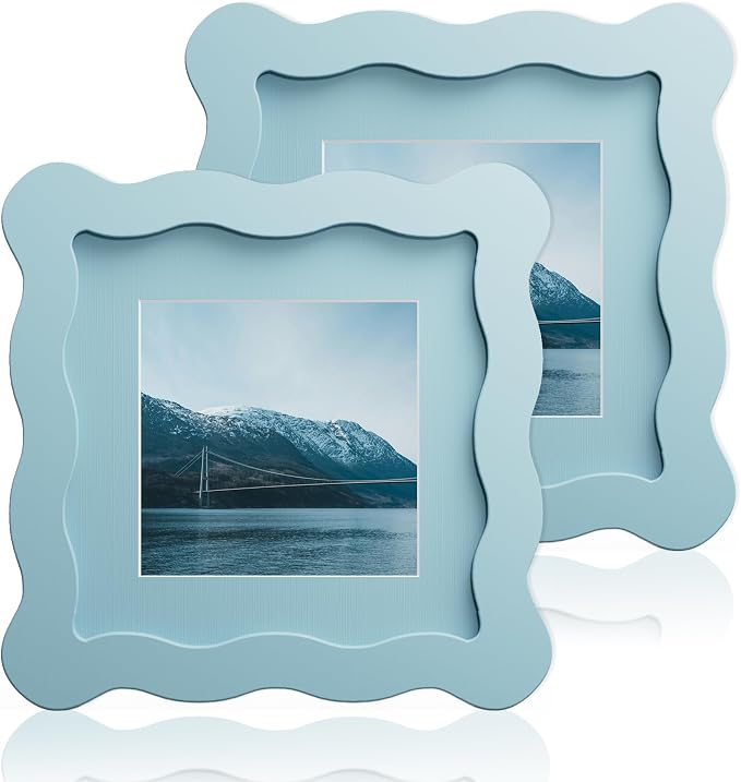 4x4 Wavy Picture Frame With Mat by Unknown