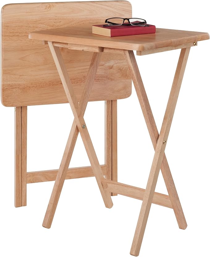Winsome Alex Set of 2 Foldable Snack Tables, Living Room TV Dining, Work From - Image 5