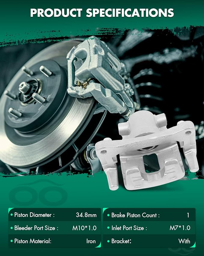 SCITOO Rear Right Brake Caliper With Bracket 18B5104 Compatible For Chrysler 0/Sebring, For Dodge Avenger, For Dodge Caliber, For Jeep Compass/Patriot, For Mitsubishi Lancer/Outlander Sport/RVR