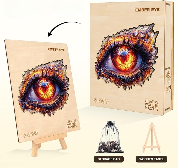 Ember Eye Puzzles Adults Gifts Wooden 220 Pieces 13.4 * 12.2in - Image 5