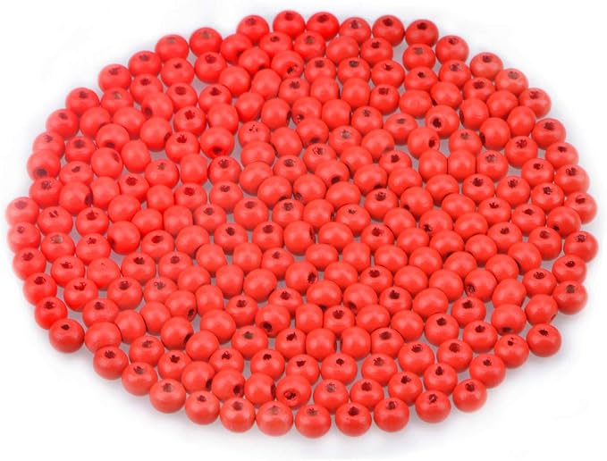 AD Beads 300 Pieces Wood Spacer Loose Wooden Craft Beads Big Hole Beads Assorted by ADBeads