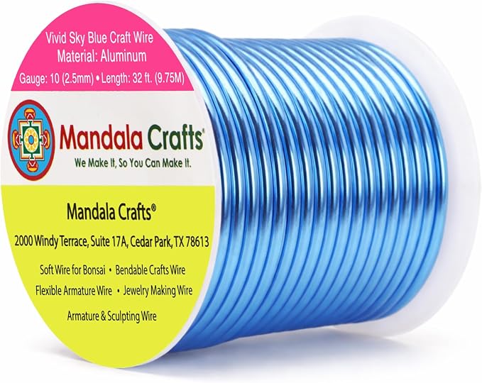 Mandala Crafts 10 Gauge Anodized Aluminum Craft Wire by MandalaCrafts
