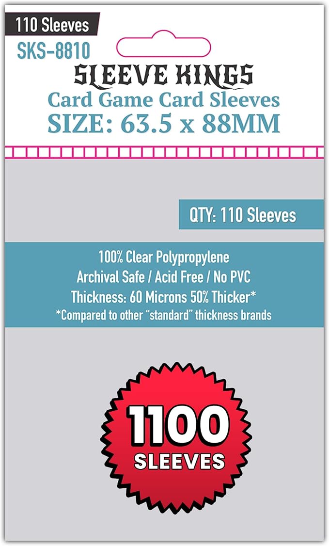Sleeve Kings Card Game Card Sleeves 63.5x88mm – Protective Covers by SleeveKings