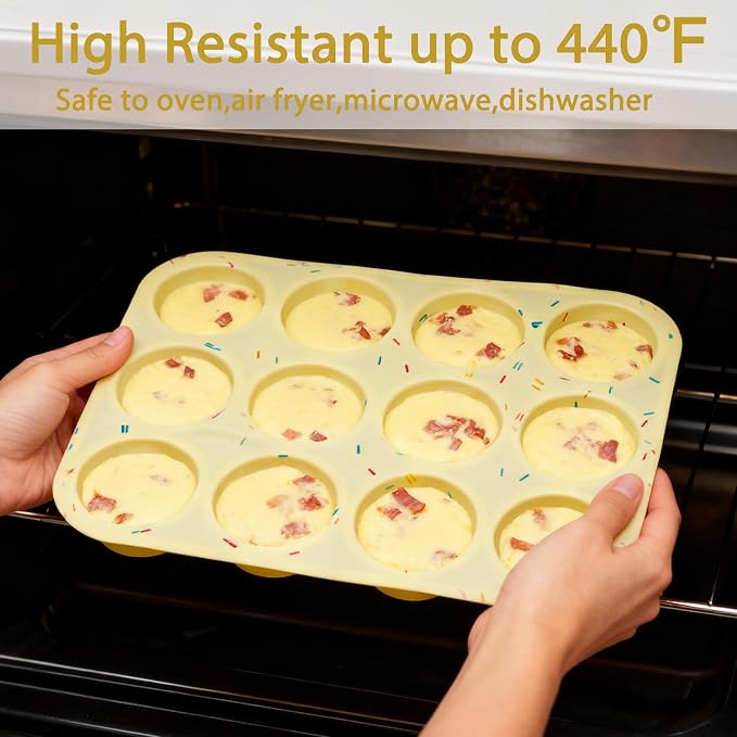 Silicone Muffin Pan 12-Cup Egg Bite Mold - Image 3