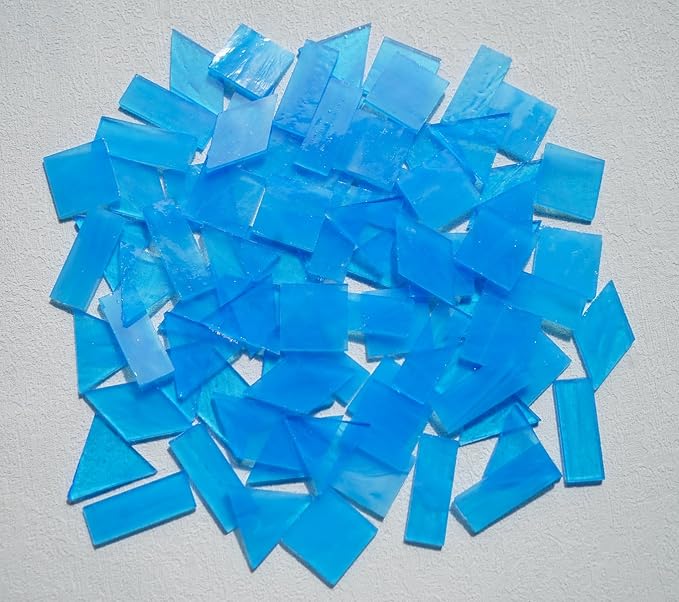 70pcs Transparent Glass Mosaic Tiles, 200g Large Size Stained Glass Pieces - Image 2
