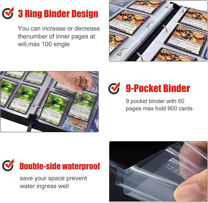 Custom Card Binder 1080 Pocket, DIY Anime Sports Cover Design, Portable - Image 7