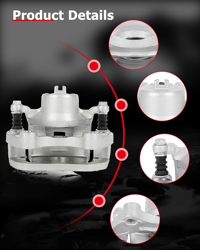 cciyu Front Left Brake Caliper Assembly w/Bracket 19B2690 2002 2003 2004 For Infiniti For I35,2002 2003 2004 2005 2006 For Nissan For Altima,2002 2003 2008 For Nissan For Maxima