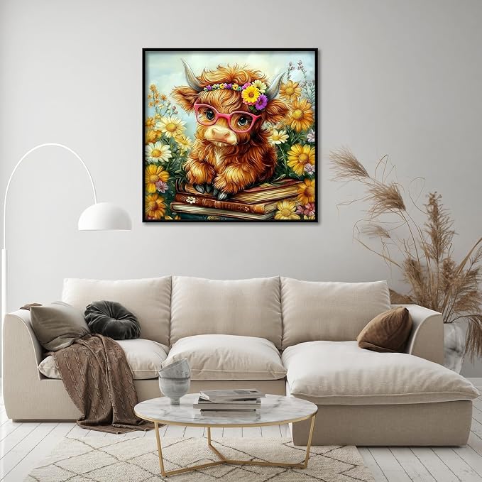 PHANTASYART Highland Cow Paint by Numbers Kit - Image 2
