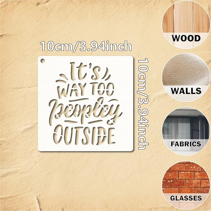 Funny Stencils 4in 56pcs Reusable Plastic Templates Proverb Craft Paint - Image 2