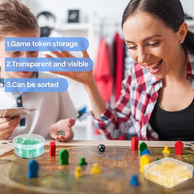 Taiyin 20 Pcs Clear Board Game Tokens Storage Containers Trays Clear Plastic - Image 4