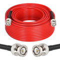 75FT RG58 50 ohm BNC Male to Male Coax Cable - Low Loss Extension Coaxial Cable with BNC Adapter Connector for Antennas, RF Radios, Modems, Oscilloscopes, Spectrum, etc (Red)