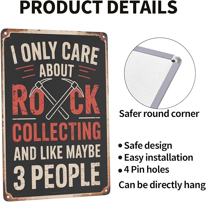 8x12 Inch Metal Sign Rock Collecting Rockhound Retro Wall Decor - Image 4
