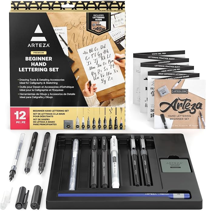 ARTEZA Hand Lettering Pens Set of 12 – Calligraphy and Brush Pens by ARTEZA
