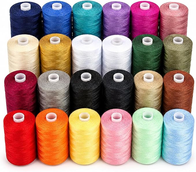 BlesSew Sewing Machine Thread – 24 Spools, 1000 Yards Each – All Purpose by BlesSew