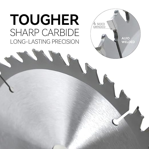 Luckyway 2-Pack 5-1/2 Inch 36T with 5/8 Inch Arbor TCT Circular Saw Blade Finishing and Trimming Saw Blade, Cordless Trim Saw Blade for Cutting Wood(1/2-Inch and 10-mm Reducer Bushings Include)