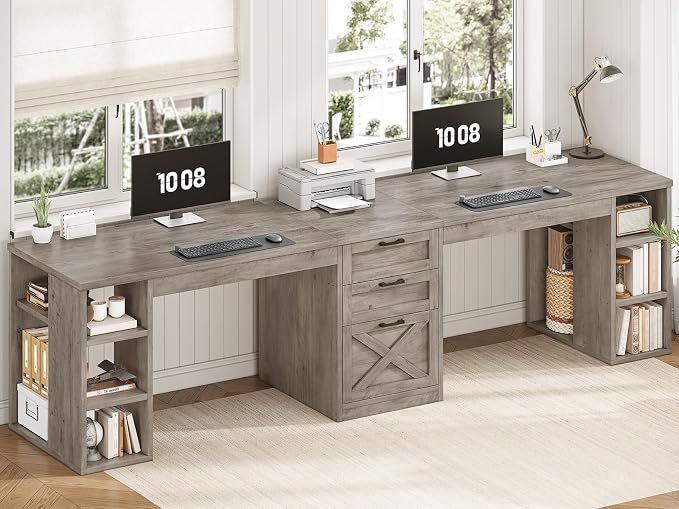 SEDETA Farmhouse 96.5" Computer Desk - Image 7