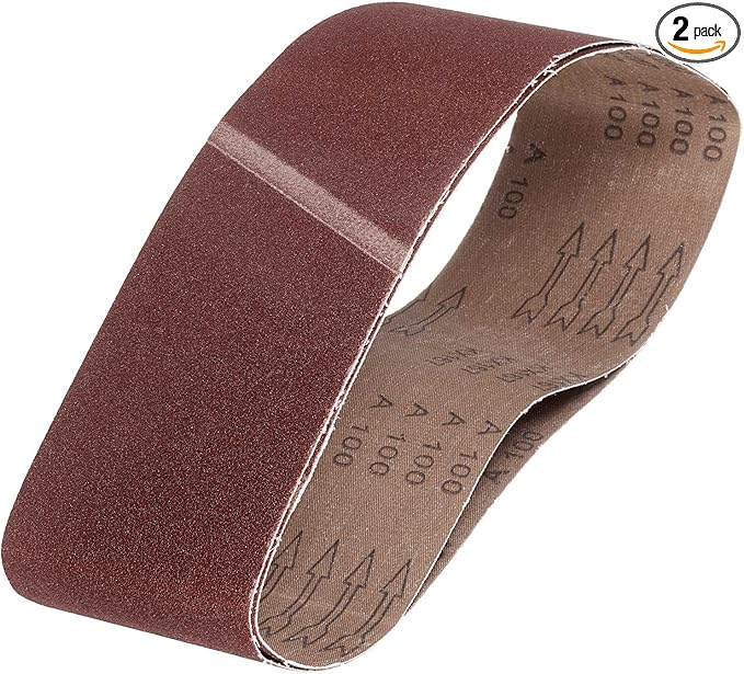 HARFINGTON 4 x 36 Inch Sanding Belts, 2 Pcs 100 Grits Aluminum Oxide Abrasive Belt Sander File Belt for Woodworking, Metal Polishing, Knife Sharpener
