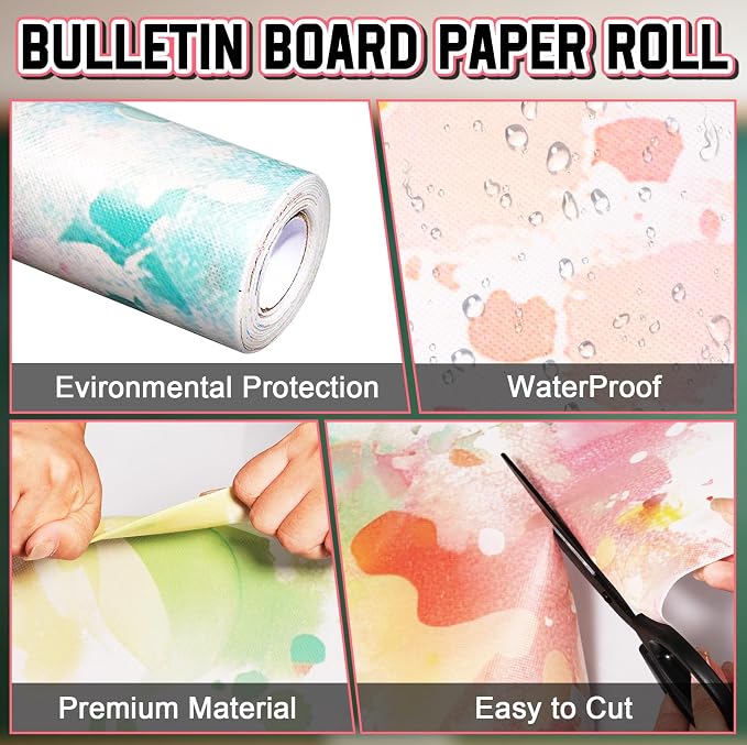 Inkspire Tie-Dye Bulletin Board Paper Roll, 14.8FTx47IN Large Reusable - Image 3