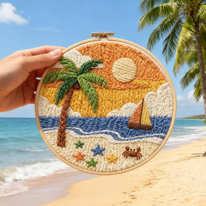 INFUNLY Sea Beach Punch Needle Kits - Image 7