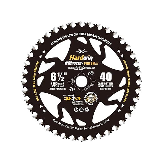 6-1/2 Circular Saw Blades 3-Pack, 40T ATB Carbide - Ultra-Lightweight for Cordless Saws & Old Tools, Saves Battery, Thin Kerf Cuts Wood/Plywood/OSB | Fits DeWalt/Makita/Milwaukee