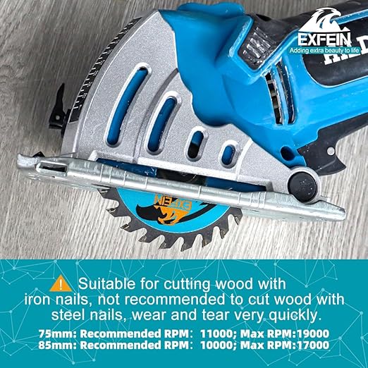 3-3/8" Wood Cutting Disc - 24T TCT Carbide Tipped Teeth Compact Circular Saw Blade with 10mm Arbor, General Purpose for Cuttting in Wood Plastic and Composite Materials