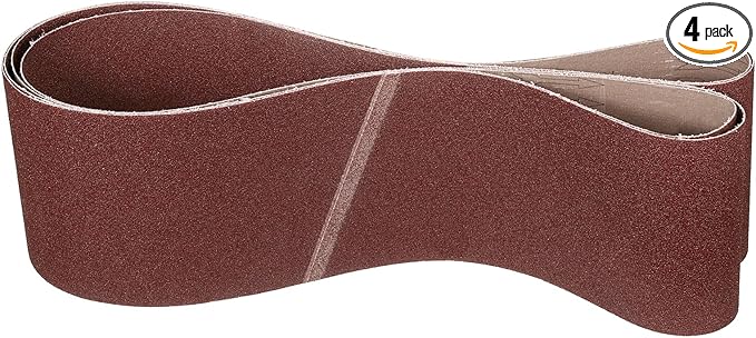 6 x 89 Inch Sanding Belt, 4 Pcs 60 Grit Knife Sharpener Belts Work Sharpening for Belt Sander Knife Carving Tool Metal Working