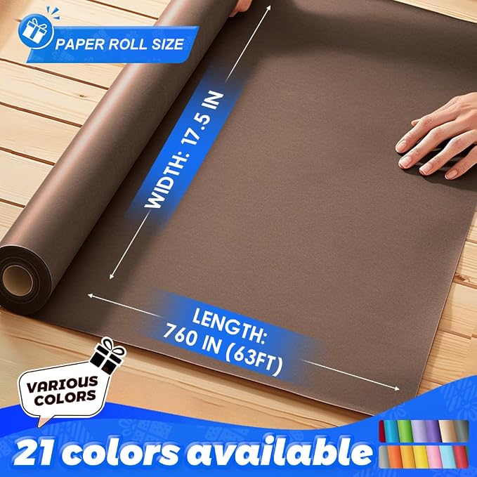 PerkHomy Coffee Kraft Paper Roll 17.5" x 760" - Image 2