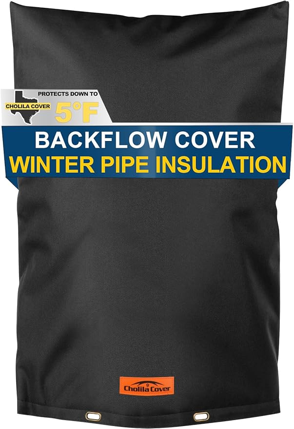 Backflow Preventer Cover Insulated (5˚F) - 14" W x 26" H Backflow Cover for Winter Pipe Freeze Protection - Sprinkler Covers for Outside - Double Wall Insulation Cover Black
